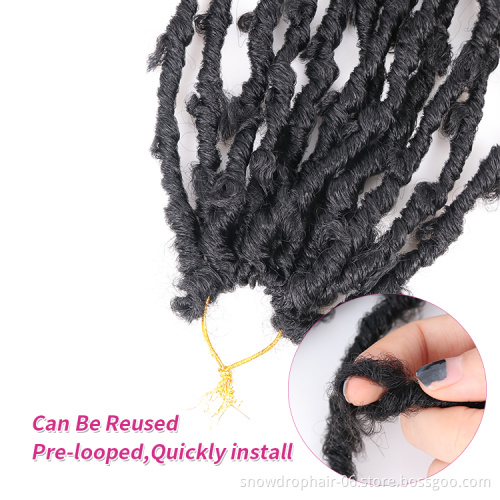 Julianna Handmade Short Ombre Synthetic Braiding Hair Extension Faux Curly Butterfly Lock Crochet Braids Crochet Hair